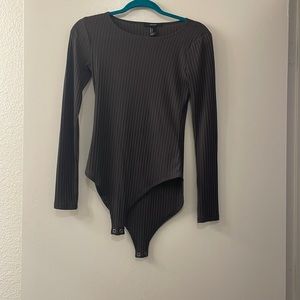 Forever 21 Gray long sleeve bodysuit